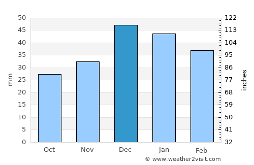 Bala average rain in December