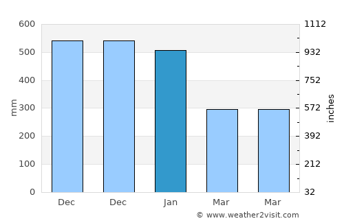 Balangiga average rain in January