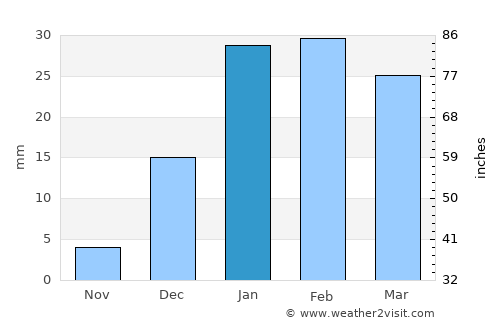 Bam average rain in January