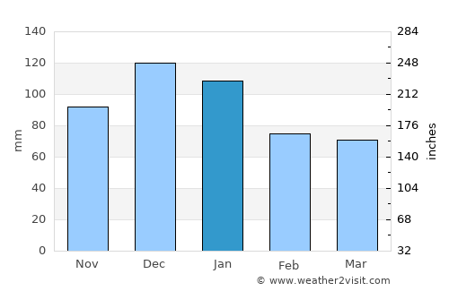 Bandırma average rain in January
