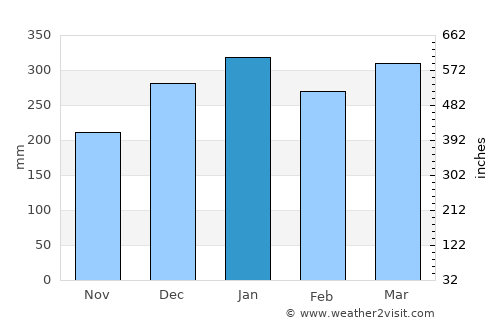 Bandung average rain in January