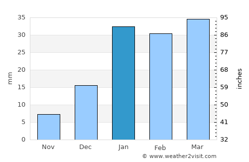 Banga average rain in January