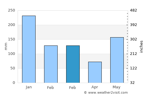 Bangui average rain in February