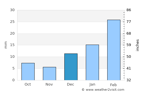 Bannu average rain in December