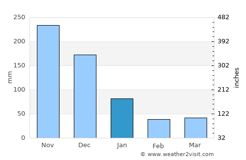 Bansud average rain in January