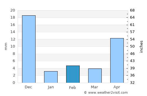 Bāpatla average rain in February