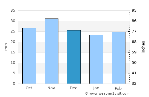 Bâra average rain in December