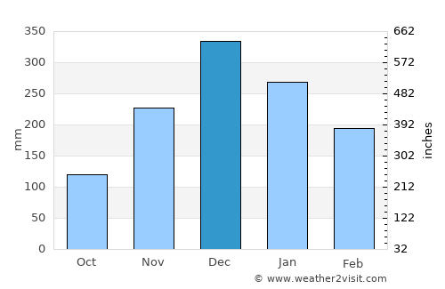 Barão de Cocais average rain in December
