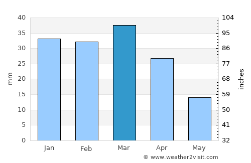 Bardsīr average rain in March