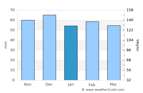 Bari average rain in January