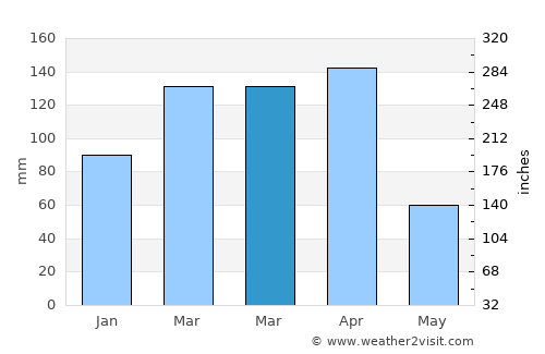 Bariadi average rain in March