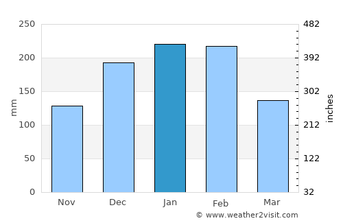 Barra Bonita average rain in January