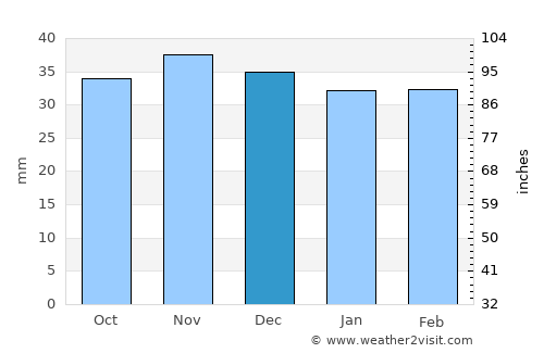 Bârseşti average rain in December