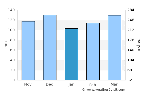 Bartlett average rain in January