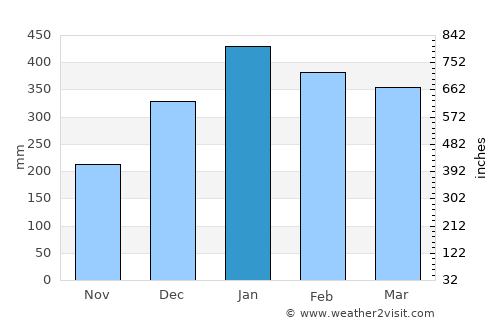 Baru Timur average rain in January