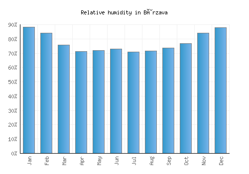 Bârzava relative humidity averages