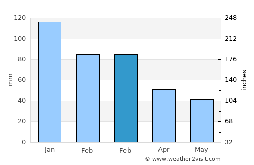 Başyayla average rain in February