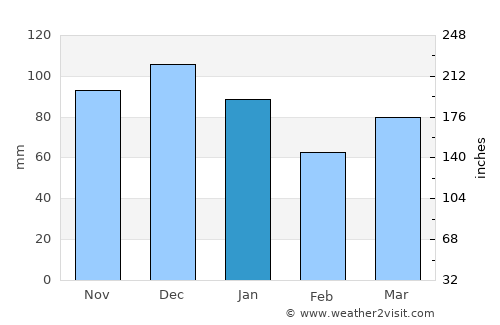 Bathurst average rain in January