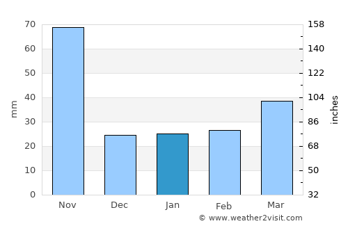 Bayamo average rain in January