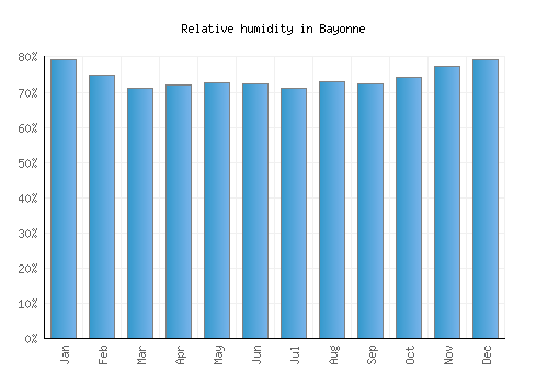 Bayonne relative humidity averages