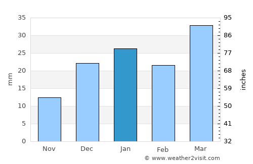 Bayramaly average rain in January