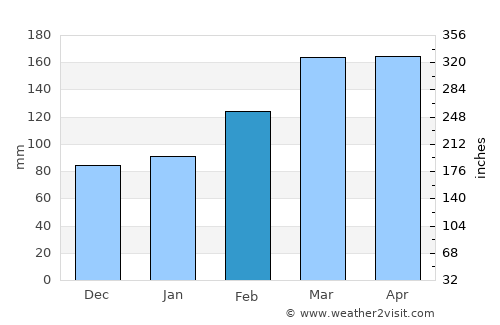 Bāzārak average rain in February