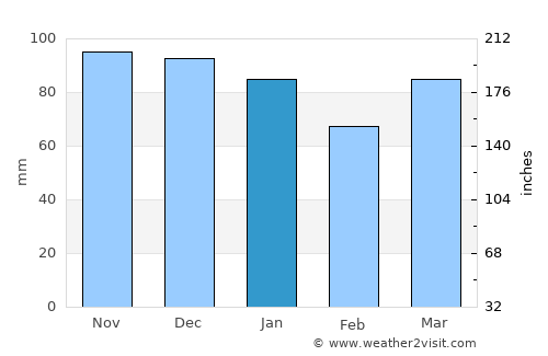 Beaumont average rain in January