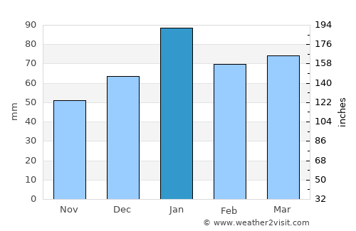 Beaumont average rain in January