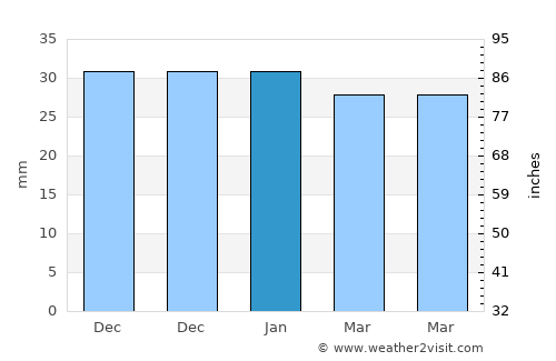 Bédar average rain in January