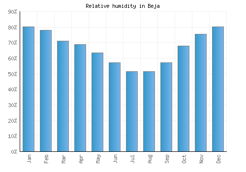Beja relative humidity averages
