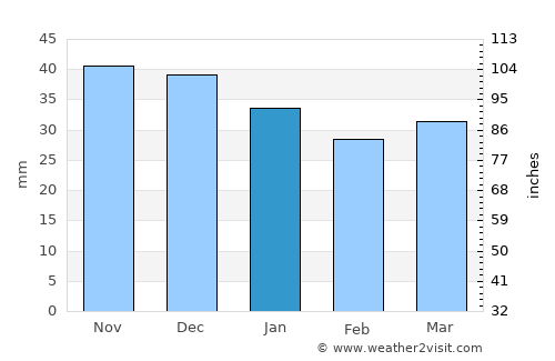 Bełchatów average rain in January