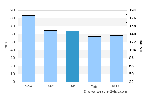 Belfort average rain in January