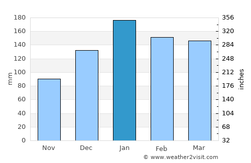 Bella Vista average rain in January