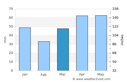 Bellaire average rain in March