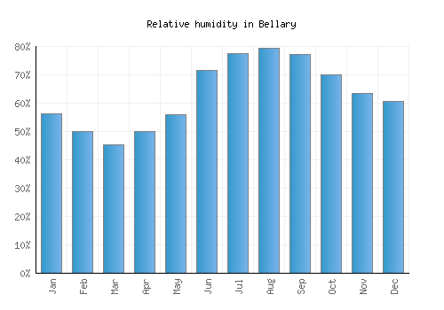 Bellary relative humidity averages