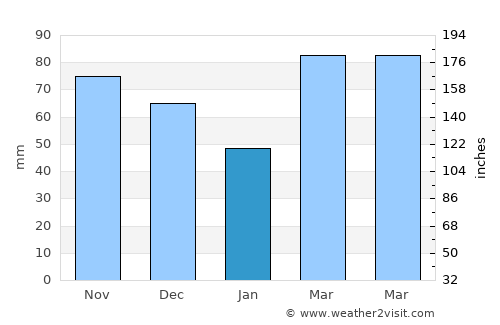 Belleville average rain in January