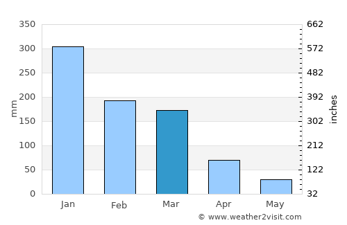 Belo Horizonte average rain in March