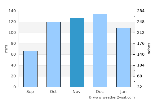 Belvedere Marittimo average rain in November