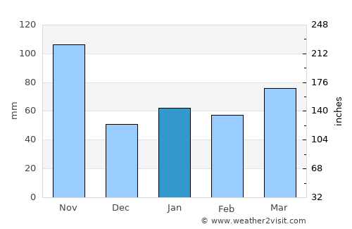 Bergamo average rain in January