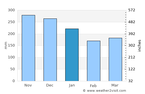 Bergen average rain in January