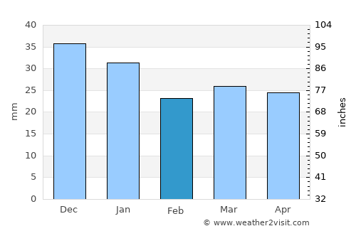 Bergset average rain in February