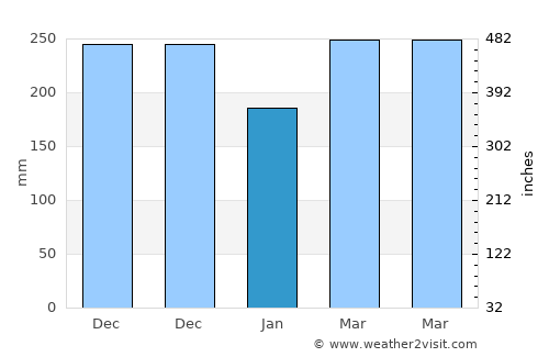 Beringinjaya average rain in January