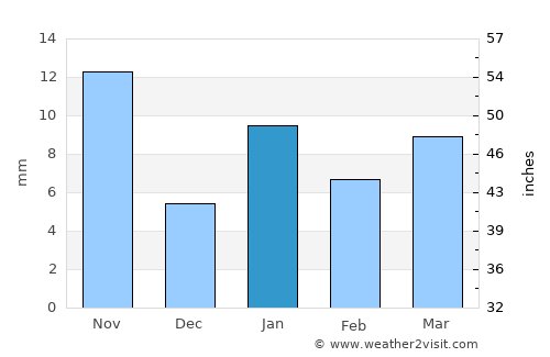 Berriane average rain in January