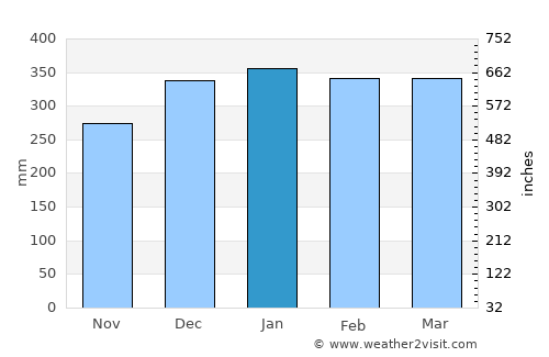 Bertioga average rain in January
