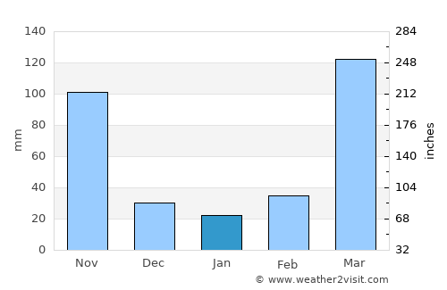 Bertoua average rain in January