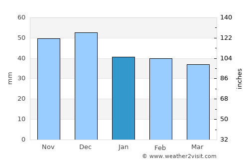 Berzovia average rain in January