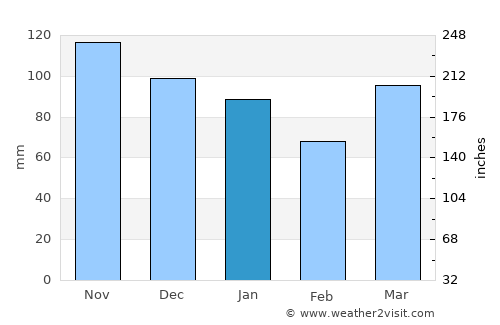 Bestovje average rain in January