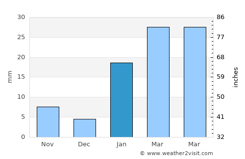 Bethanie average rain in January