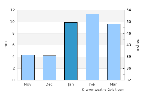 Bhādra average rain in January