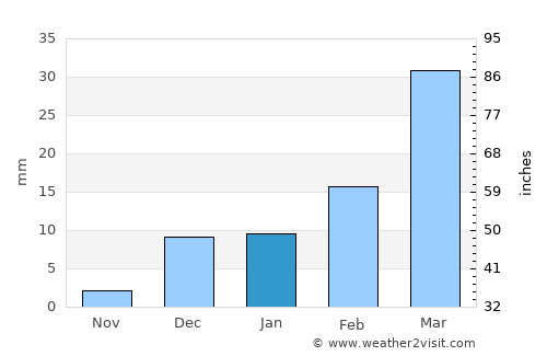 Bhakkar average rain in January